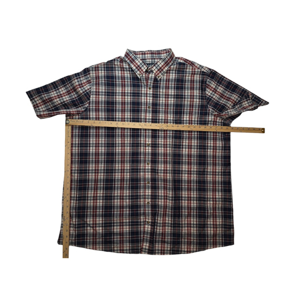 Lot 2 Men's Harbor Bay Plaid Button Down Shirts 2XLT Green Blue Red - Picture 6 of 8